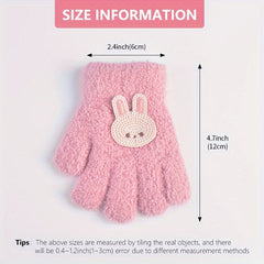 Cartoon Kids Winter Gloves Warm Plush Unisex Baby Gloves