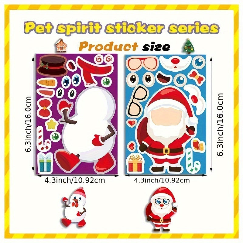 DIY Puzzle Stickers Christmas Images Funny Face Jigsaw Stickers
