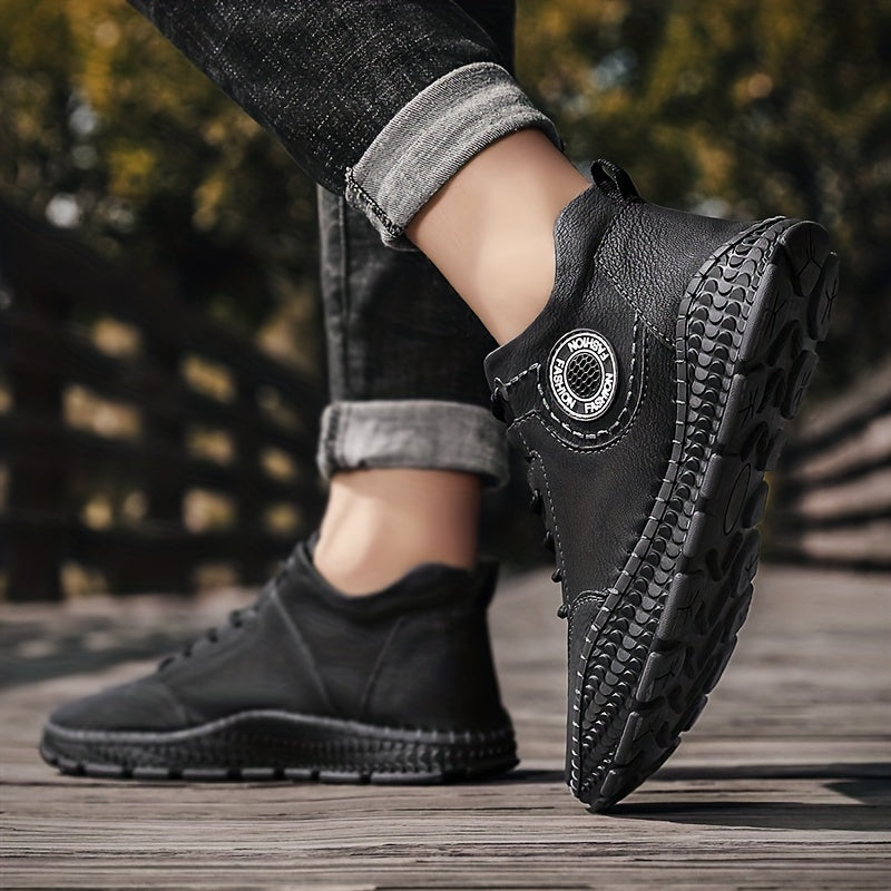 Men's Vintage Stitched High Top Lace Up Boots