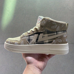 Men's High Top Lace Up Skate Shoes Lightweight Non slip Sneakers