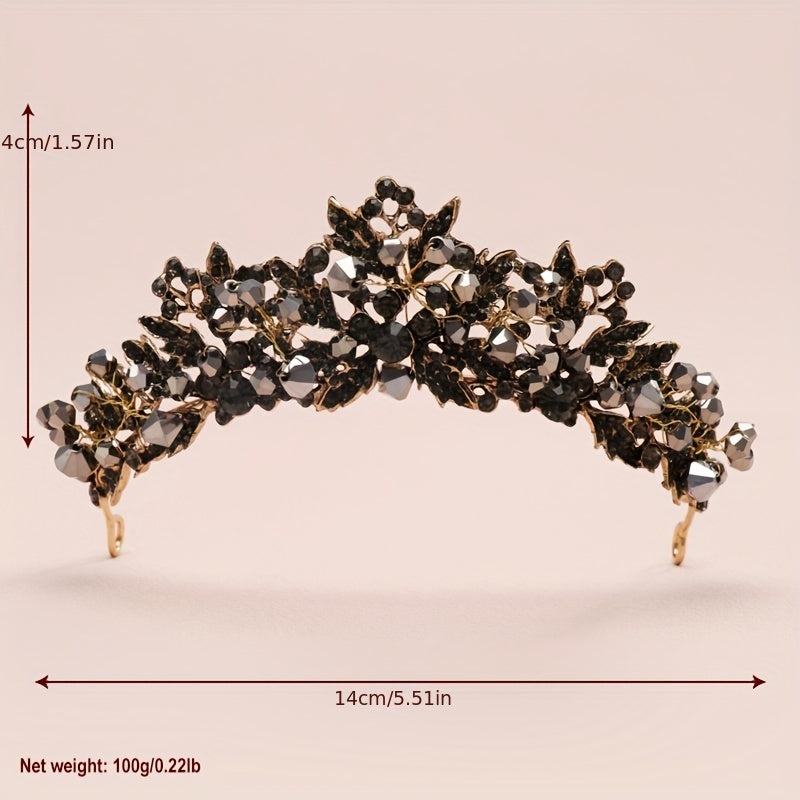 Baroque Style Crystal Headband Princess Crown Head Jewelry