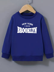 Girls Crew Neck Brooklyn Long Sleeve Sweatshirt Top Pullovers