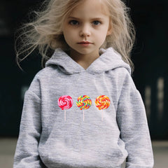 Lollipop Pattern Hooded Sweatshirt Girls Comfy Hoodies & Sweatpants