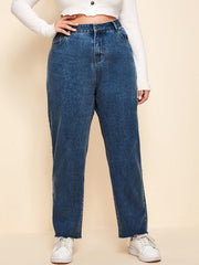 High Waist Straight Leg Cropped Jeans