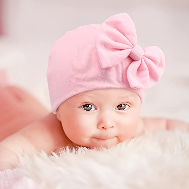 3 Sets Baby Bow Cap & Mittens Gloves Set Autumn Spring