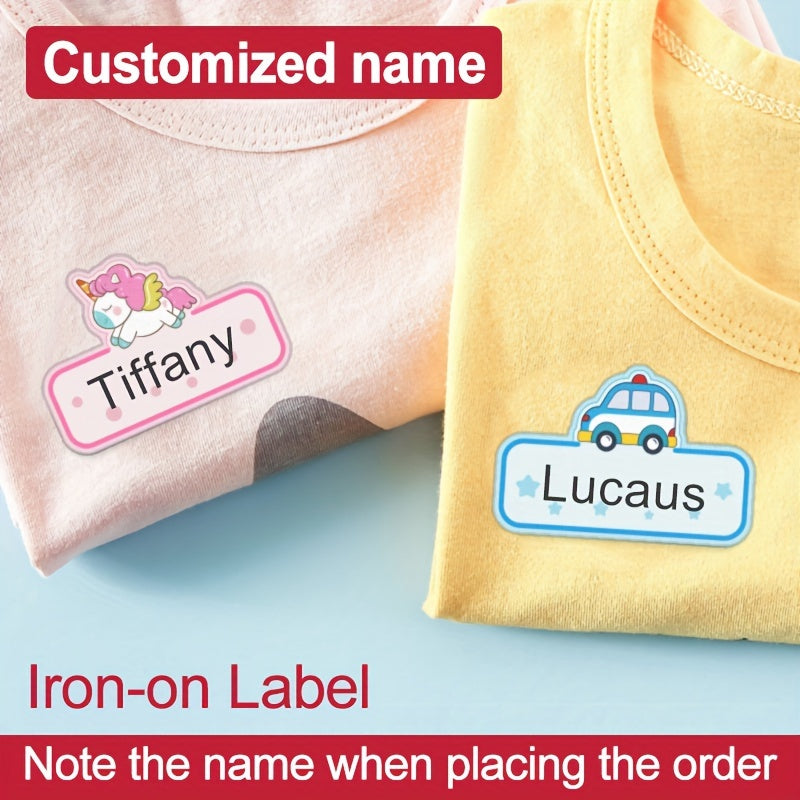 24pcs Custom Waterproof Clothing Name Labels Iron-On for 20 Seconds