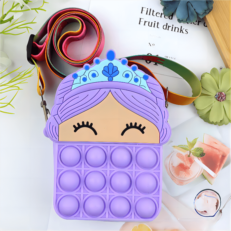 Girls Silicone Princess Crossbody Bag Shoulder Bag Coin Purse Wallet