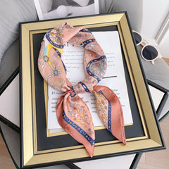 Classic Floral Print Bandana Vintage Boho Silky Square Scarf Necke...