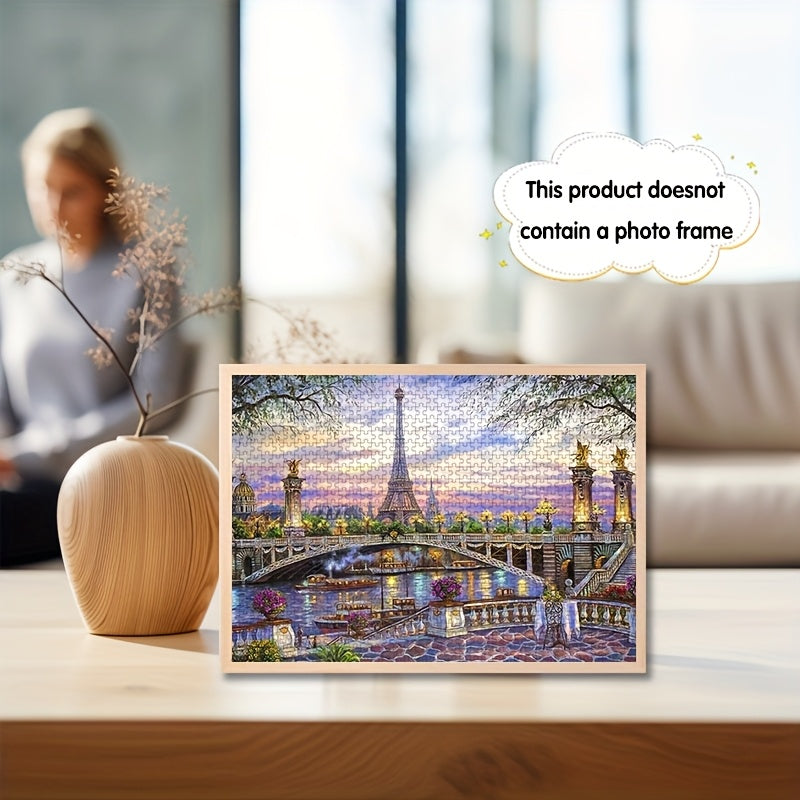1000pcs Mini Jigsaw Puzzle with Bridge and Wildflower