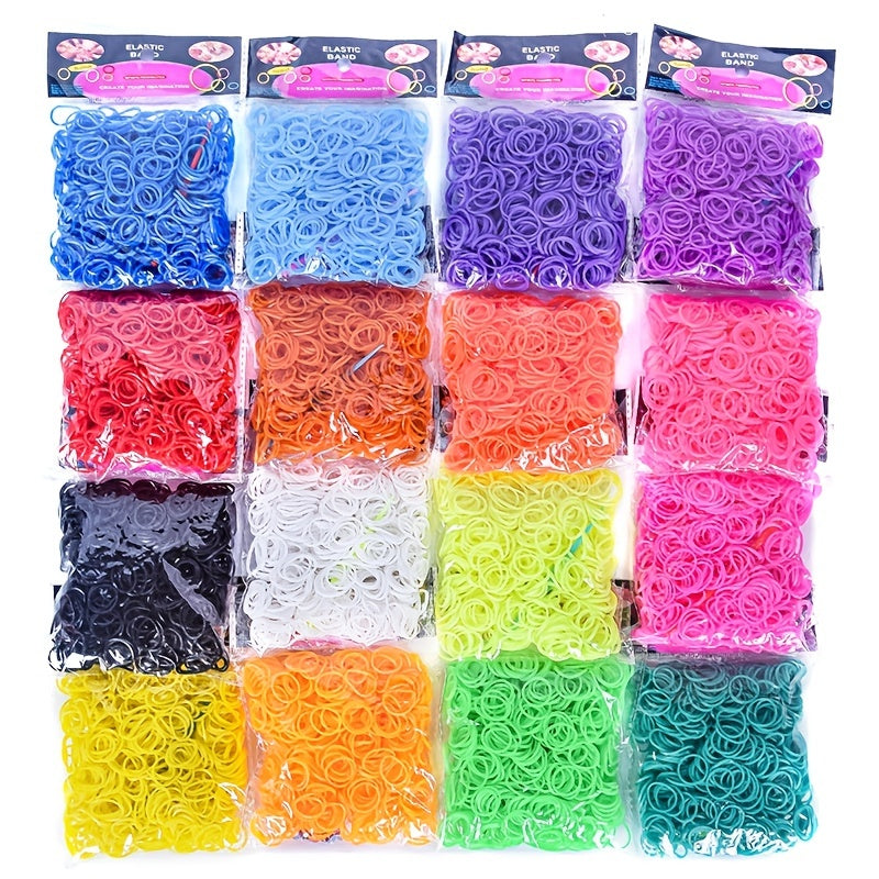 600pcs Coloured Elastic Bands Rubber Bands for Children Hair