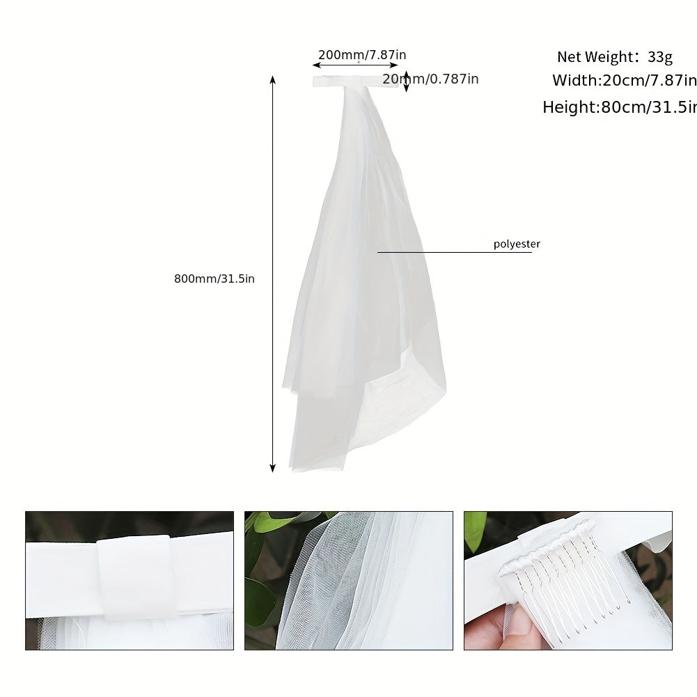 Bridal Headband Veil Photography Accessories Hair Comb
