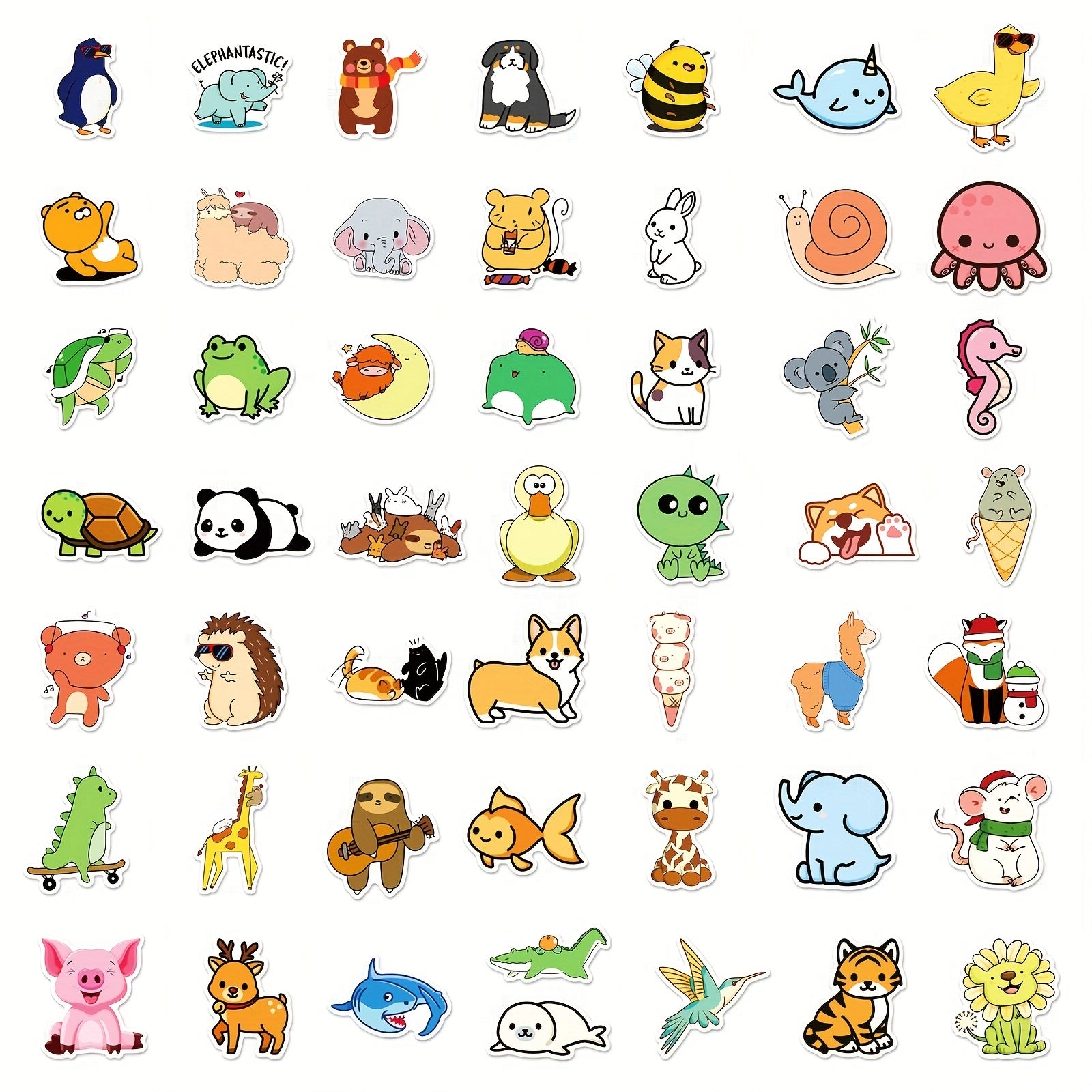 100pcs Animal Stickers Pack Vinyl Waterproof Stickers for Water Bottles and Note