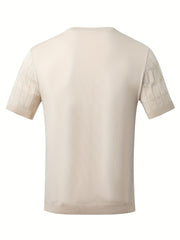 Men's Solid Cable Knit Half Button Top