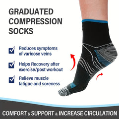 Men's Mid Crew Compression Socks: Sweat Absorbing & Comfy for Sports