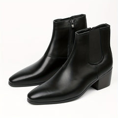 Men's High Heeled Zipper Boots