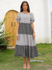 Floral Print Dress Casual Puff Sleeve Dress Women's Clothing