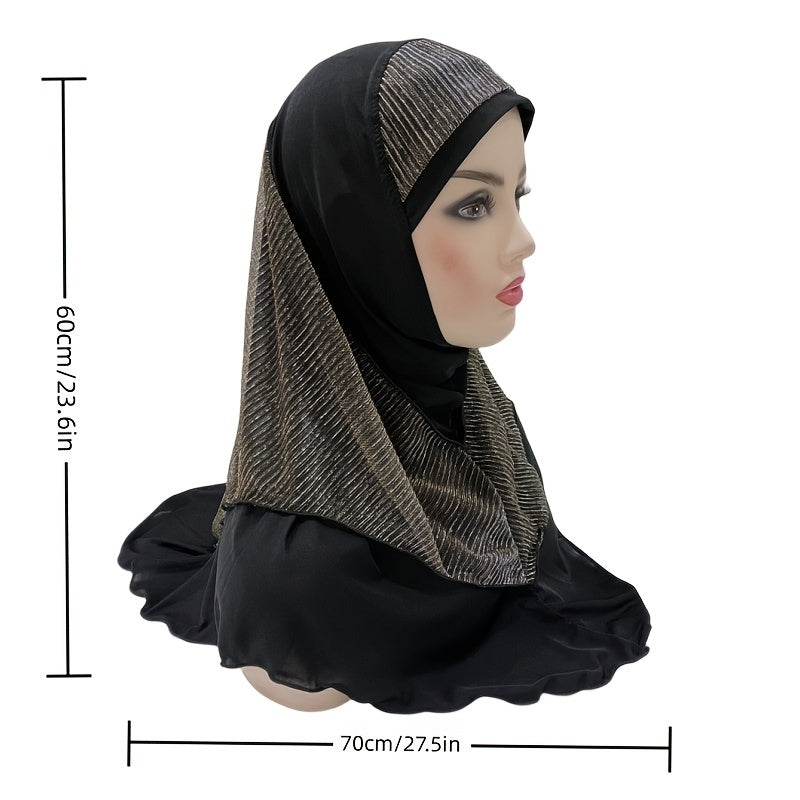 Muslim Crystal Hemp Golden Silk Veil Bandana
