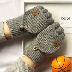 Winter Warm Gloves Half finger Knitted Velvet Touch Screen Gloves