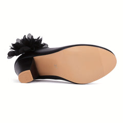Women's Floral Block Heel Pumps for Parties