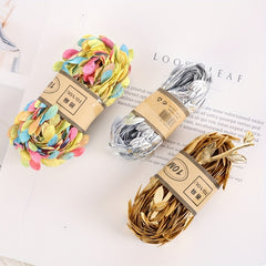 1pc 1 10m Natural Jute Twine Burlap Leaf Ribbon Artificial Vine Green Leaves Wed