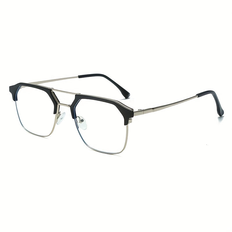 Adult Men's Retro Glasses Frame Double Beam Business Optical Lens