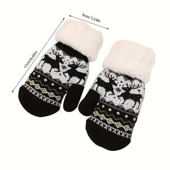 Kids' Warm Christmas Snowflake Gloves, Ages 3-6
