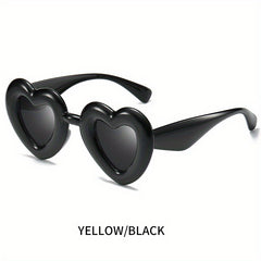 Men's Heart Shaped Frame Sunglasses Y2K Sunglasses For Holiday Party
