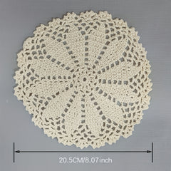 Beige Lace Coaster Doily Vintage Floral Hollow Out Anti-scalding Table Mat