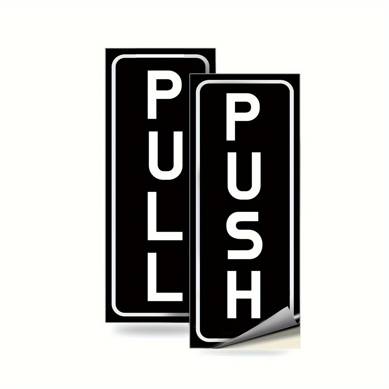 8pcs Push Pull Door Sign Sticker Vertical Self-Adhesive Vinyl 5x12cm