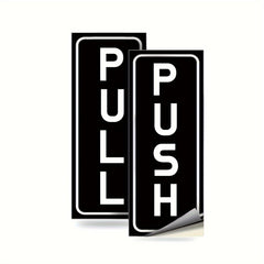 8pcs Push Pull Door Sign Sticker Vertical Self-Adhesive Vinyl 5x12cm