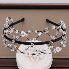 Baroque Bridal Wedding Hair Vines Golden Rhinestone Side Headpieces