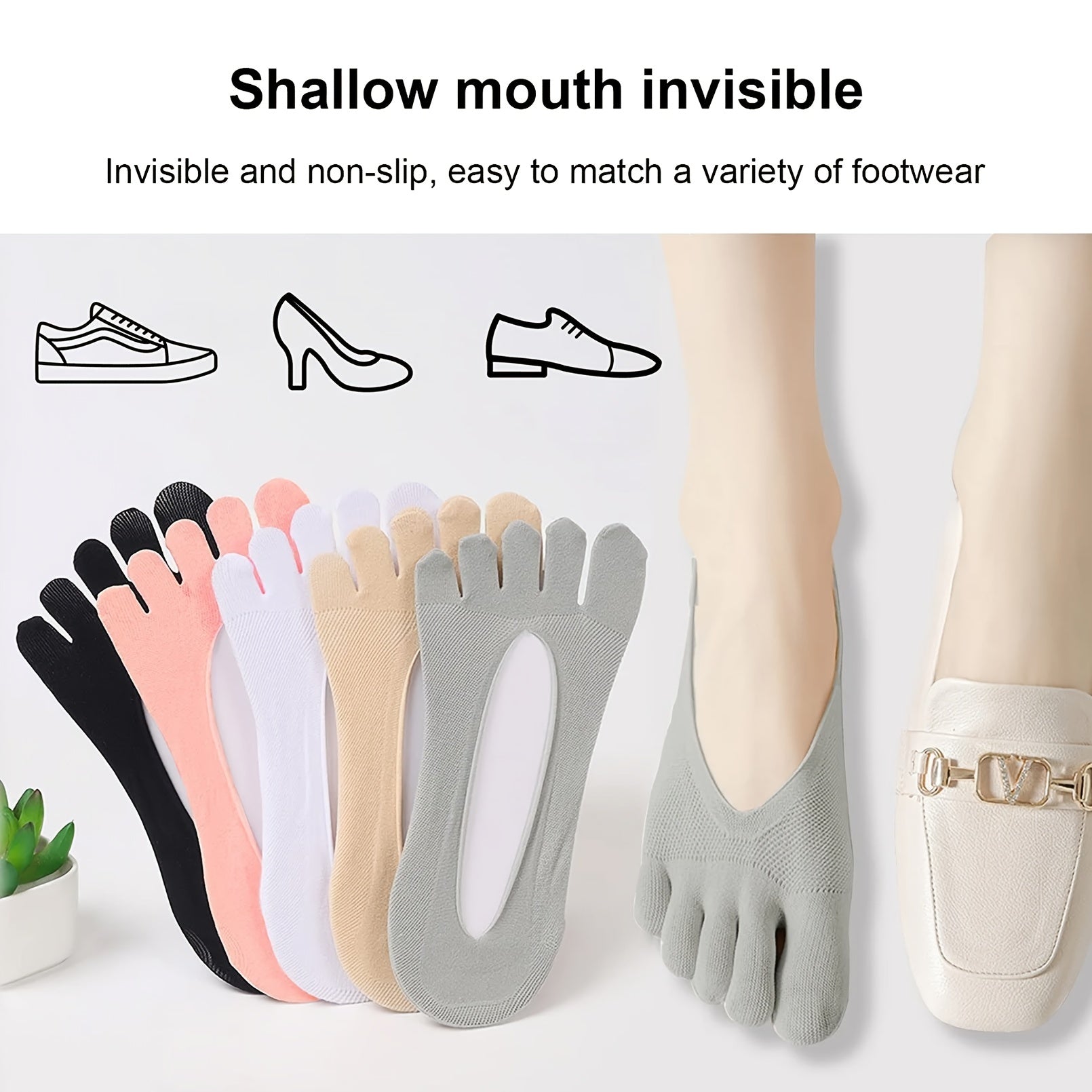 Invisible Toe Socks Silicone Non slip Full Toe Socks For Yoga Fitness