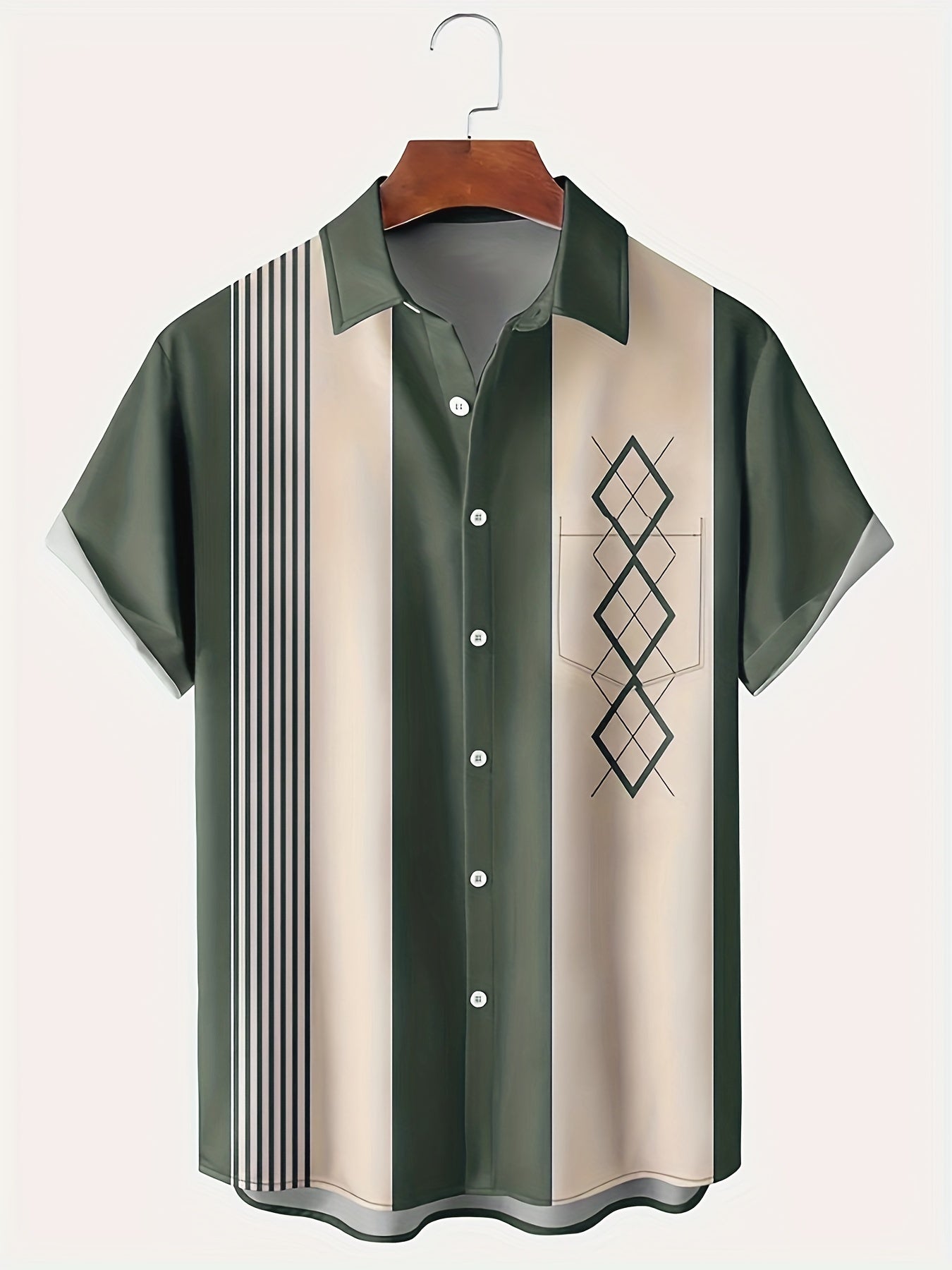 Vertical Stripe Pattern Men's Hawaiian Shirt