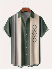 Vertical Stripe Pattern Men's Hawaiian Shirt