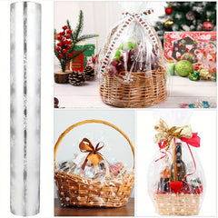 Christmas Cellophane Wrap Roll 86 36 Cm X 30 48 M Snowflake Pattern 3 Mil