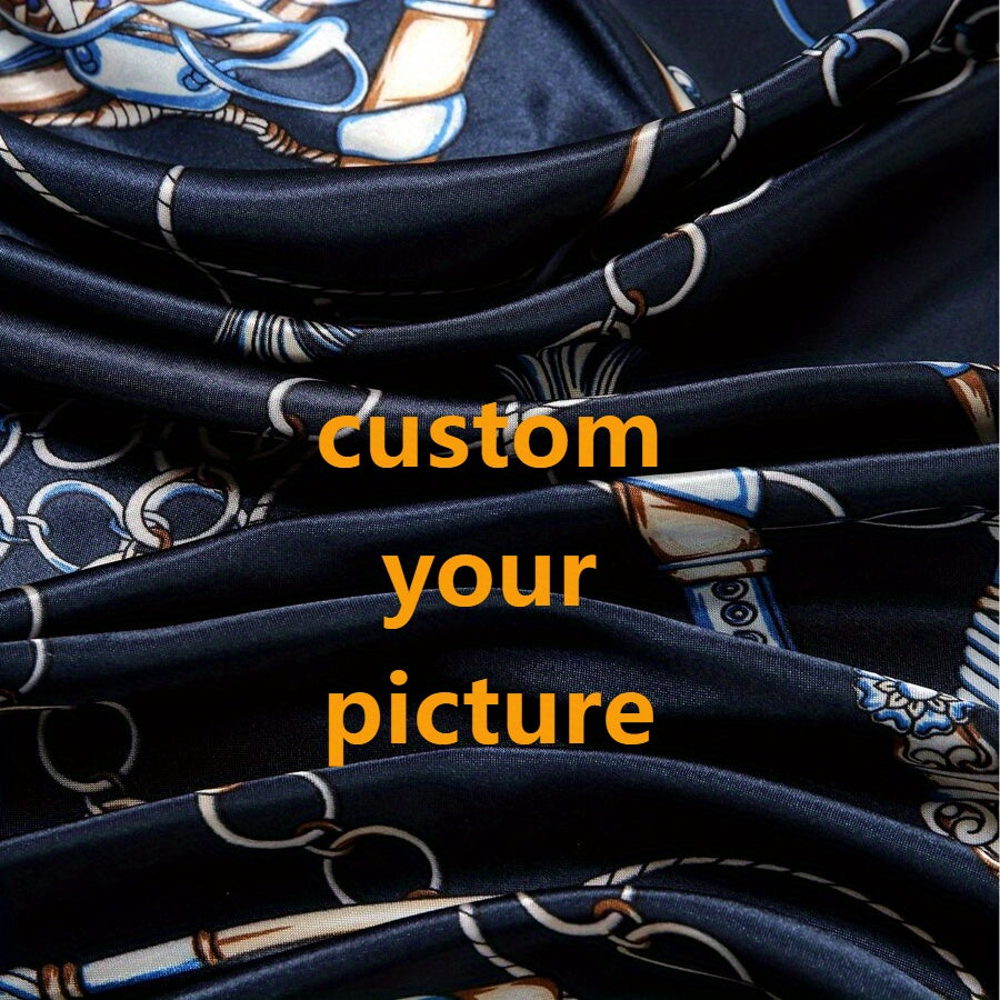 Customizable Punk Rock Skull Square Scarf Bold Gothic Customize Own Text Image