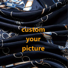Customizable Punk Rock Skull Square Scarf Bold Gothic Customize Own Text Image