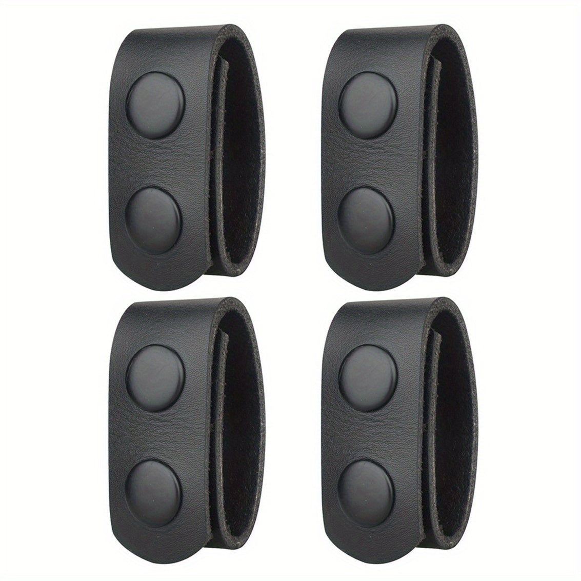 4pcs Tactical Fixed Buckles PU Leather Belt Keepers for Outdoor Mountaineering