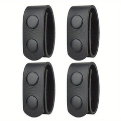 4pcs Tactical Fixed Buckles PU Leather Belt Keepers for Outdoor Mountaineering