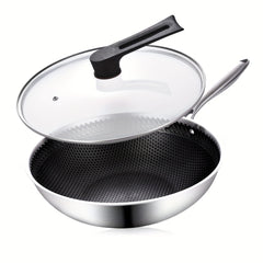 32cm Stainless Steel Wok with Honeycomb Coating