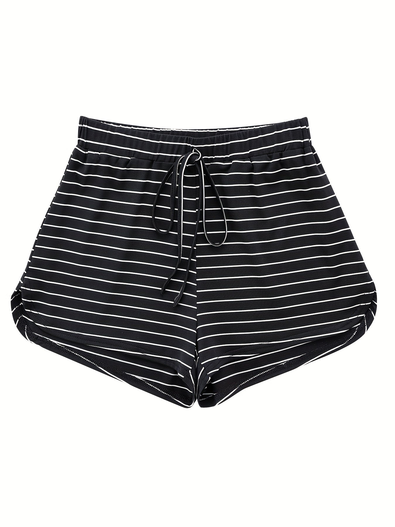 Striped Drawstring Shorts for Women