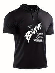 Men's Believe Print Hooded T shirt for Summer Outdoor