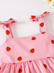 Toddler Girls Strawberry Graphic Cami Princess Dress