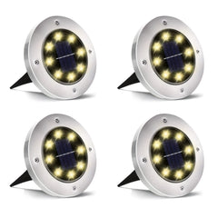 8 Pack Solar LED Ground Spot Lights Waterproof Outdoor Landscape
