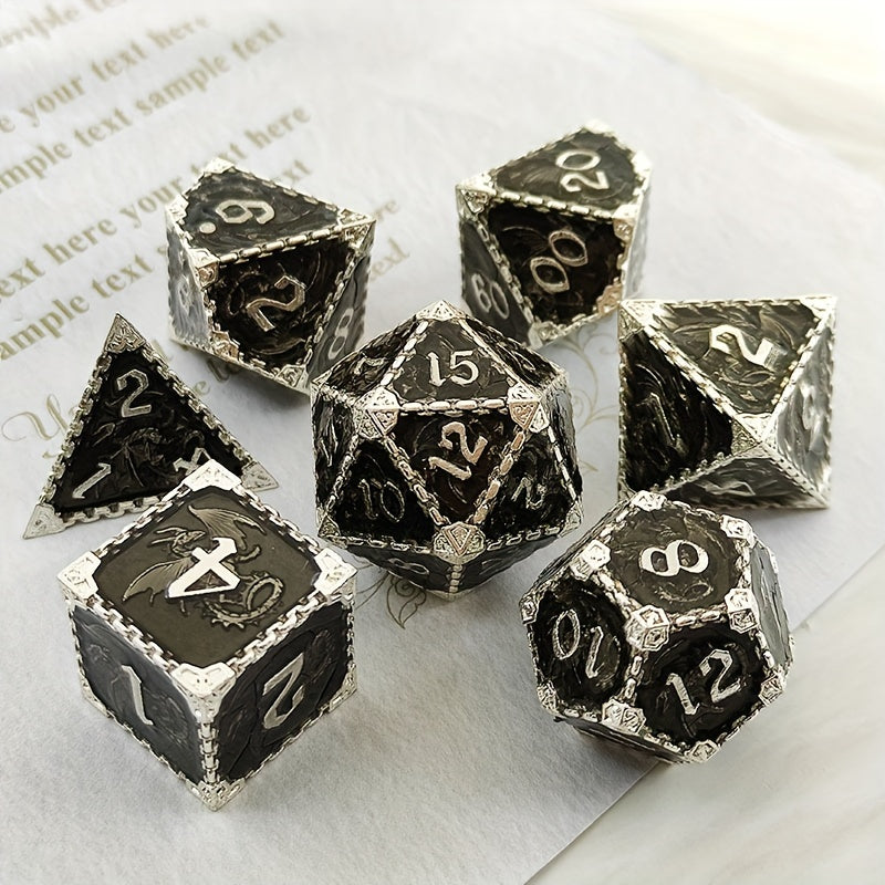 Metal Polyhedral Dice Set for D&D MTG RPG