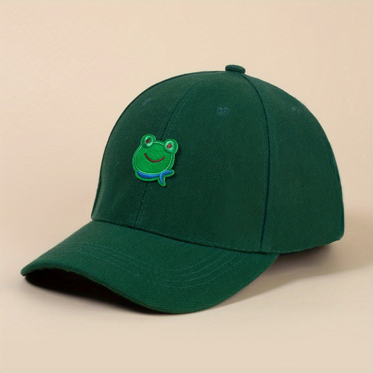 Cartoon Frog Decor Baseball Cap Dark Green Sun Hat for Women & Men