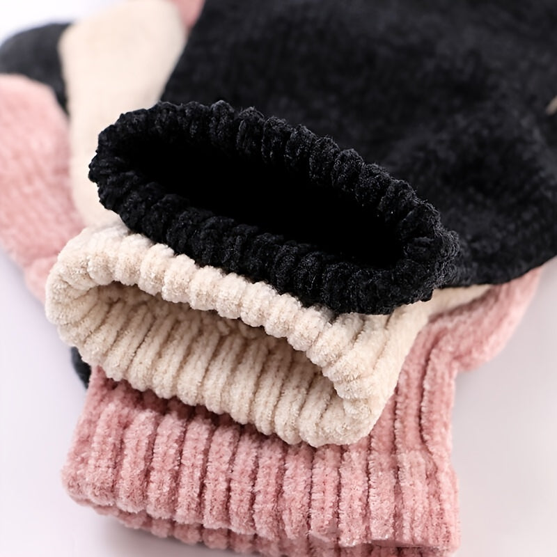 1 Pair Warm Five Fingers Winter Sport Gloves