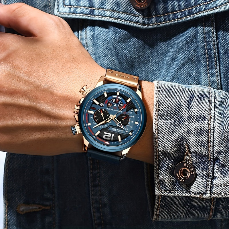 LIGE Boy's Leather Quartz Watch Waterproof Sport Clock