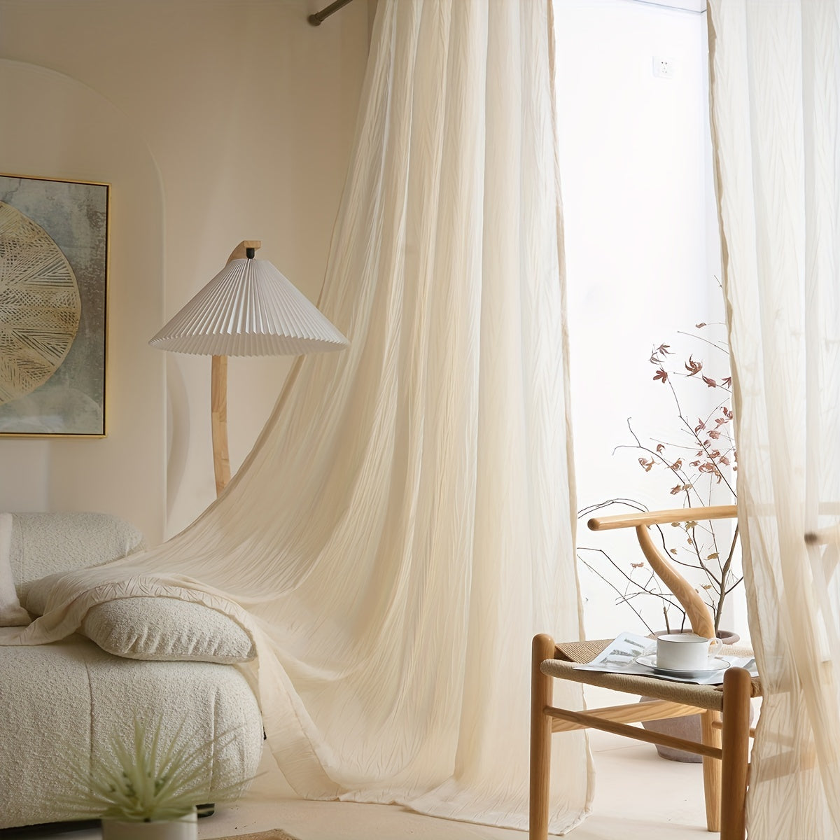 Velvet Sheer Window Curtain for Home Decor