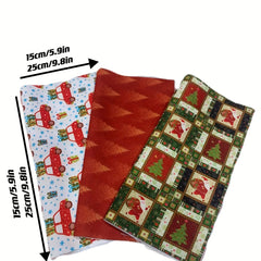 6pcs Christmas Fabric Fat Quarter for DIY Crafting Sewing